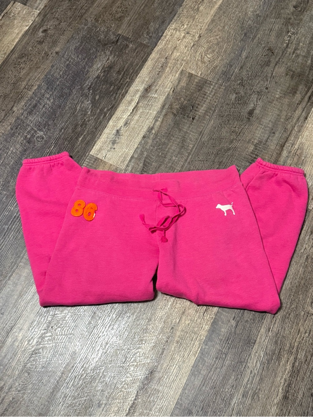 Y2K Vintage VS PINK 86 Sweatpants Hot Pink Large
